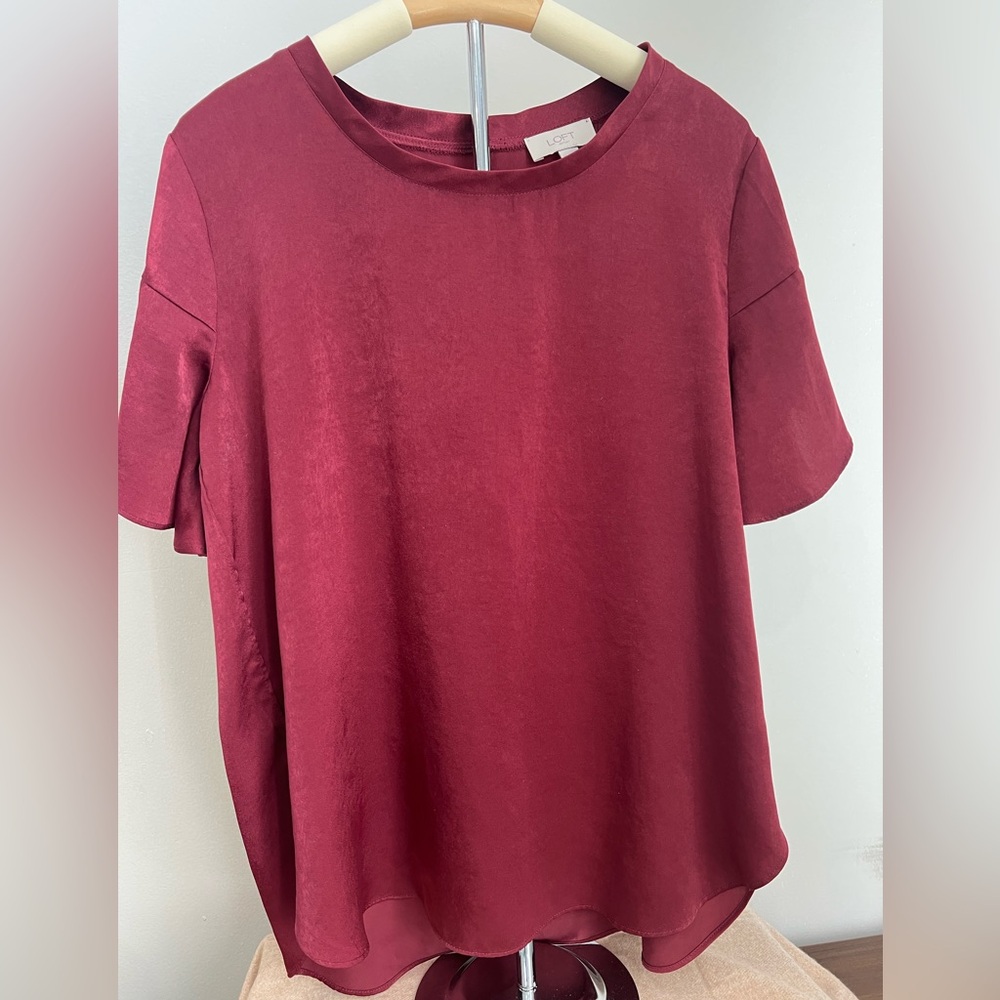 Ann Taylor Loft Wine Red Top - Medium